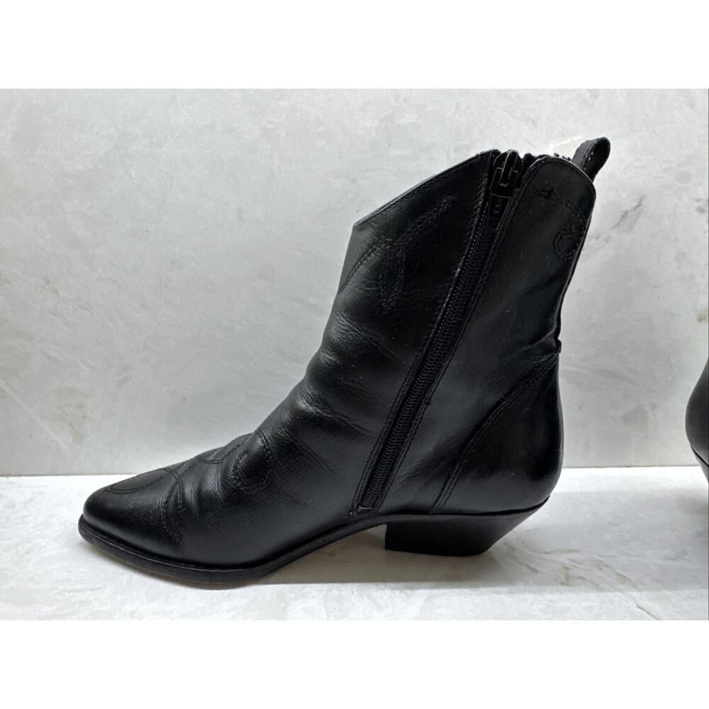 Vero Cuoio Womens Handcrafted in Italy Black Leather Ankle Boots Sz 5.5 Eur 36 - Picture 2 of 14
